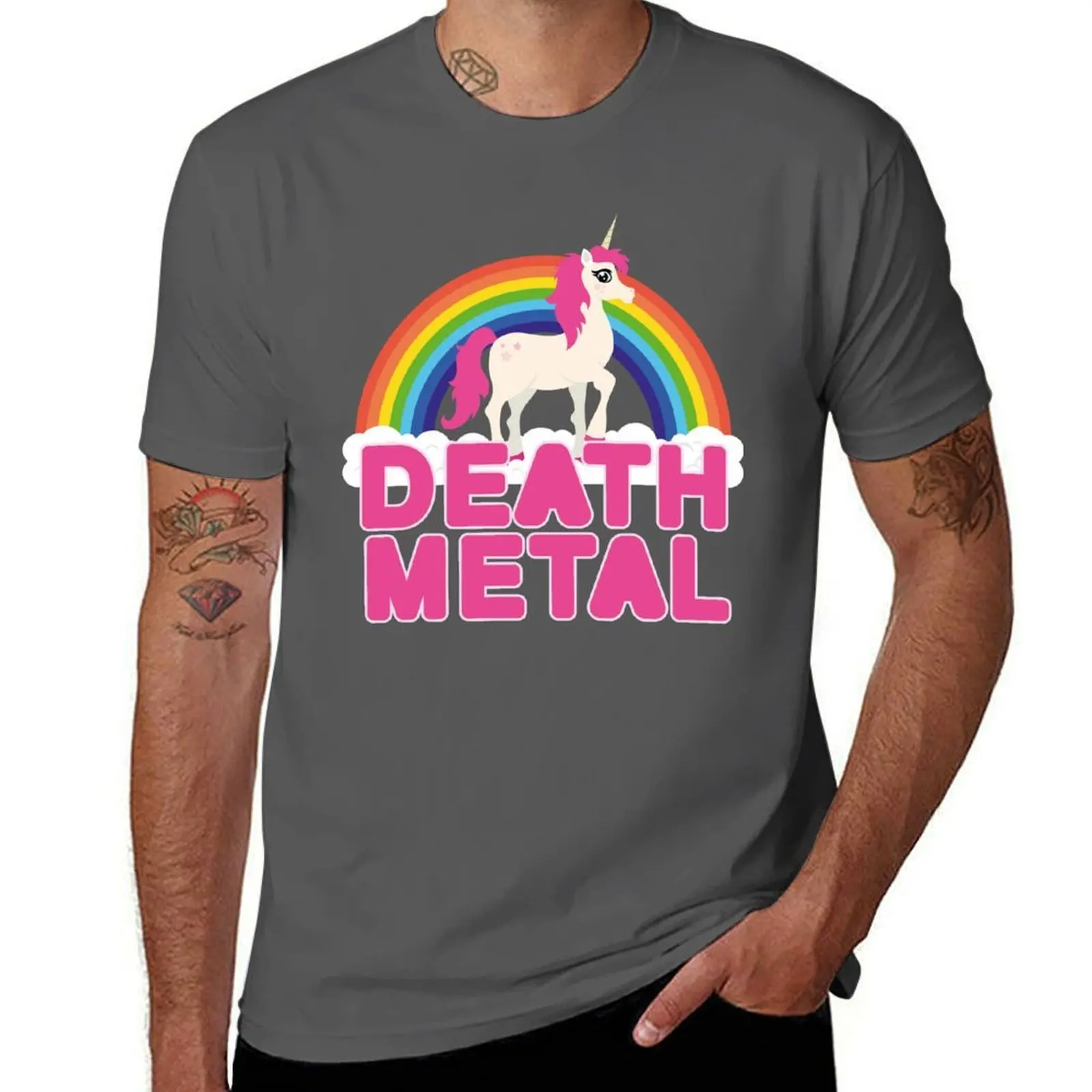 

Metal Unicorn Death T-Shirt Basic Regular Fit Casual T-Shirt