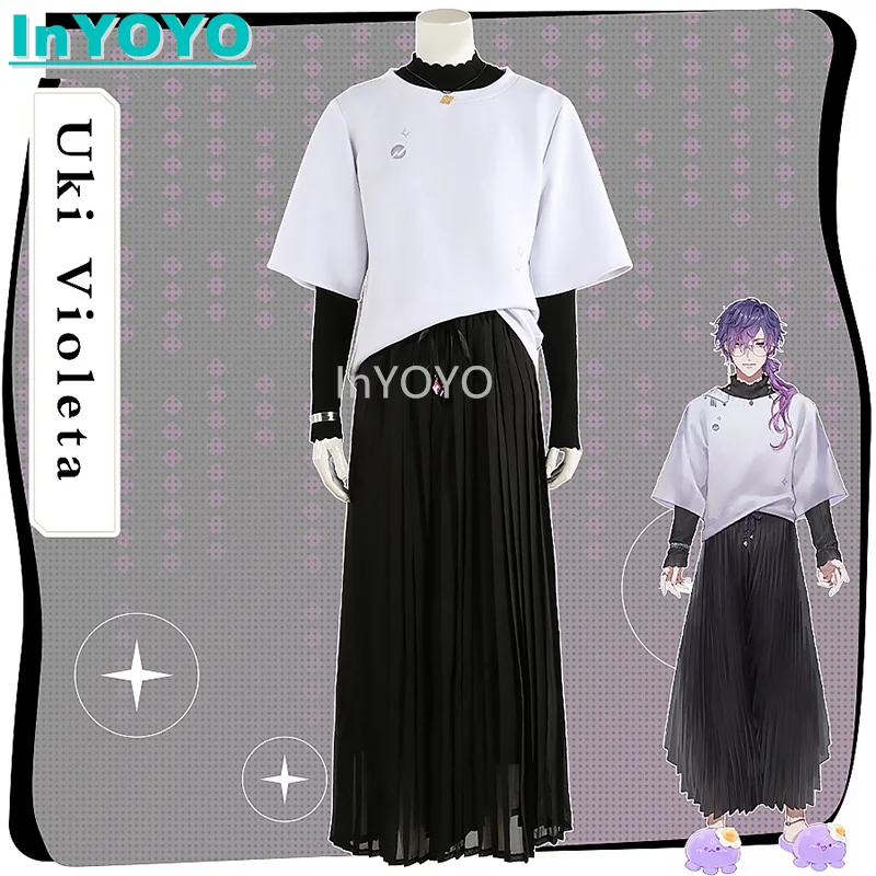 Uki Violeta Cosplay Costume Vtuber Luxiem Nijisanji New Clothes Game Suit Daily Wear Uniform Outfit XS-3XL Customized New2023