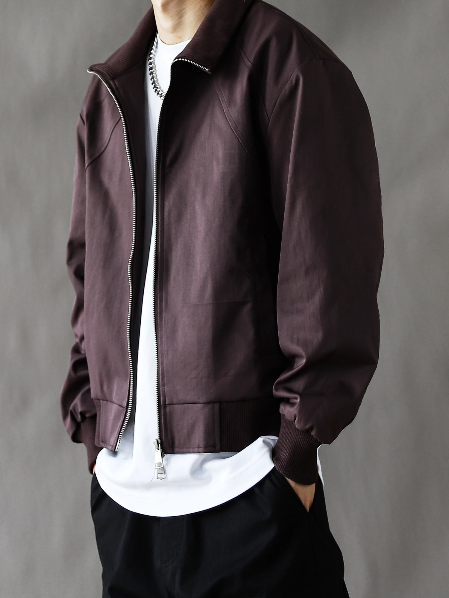 

Мужская куртка в стиле ретро, японский дизайн, весна-осень, свободный крой, повседневная рабочая одежда, американская уличная мода, винно-красная верхняя одежда