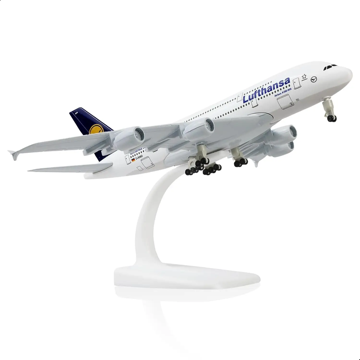 

20cm Lufthansa A380 Die-cast Metal Airplane Model A380 Sky Jumbo with Stand for Aviation Enthusiast Gift or Display Decorations