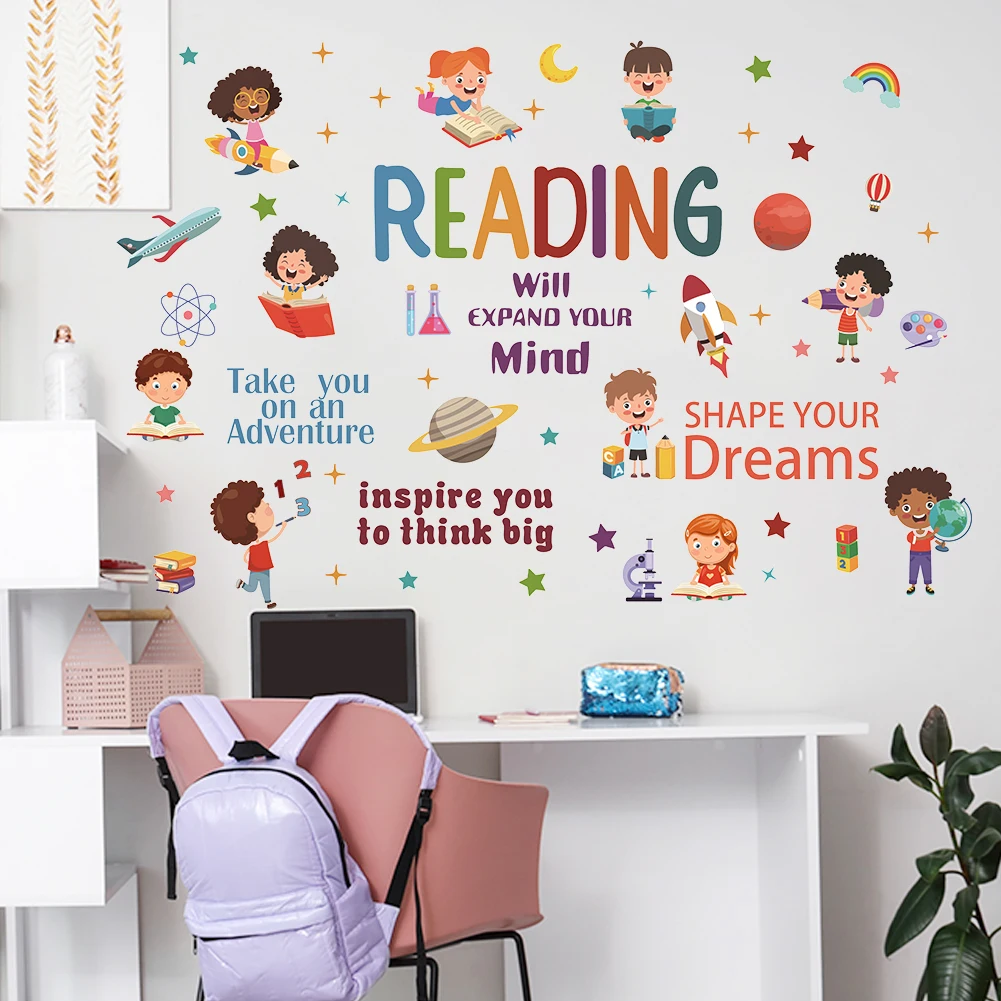 สติ๊กเกอร์ติดผนังคำคมสร้างแรงบ - Kids Education Quotes บทวิจารณ์และราคา