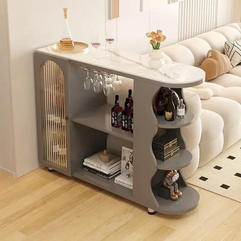 

Cream wind bar table household wine cabinet solid wood partition cabinet living room rock slab dining side cabinet kitchen