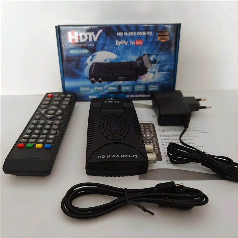 Receptor de TV Digital DVB-T2 H.265 SCART para España y Polonia, Decodificador de TV TDT HD 1080P, Sintonizador de TV DVB-T3, Compatible con Mini Scart