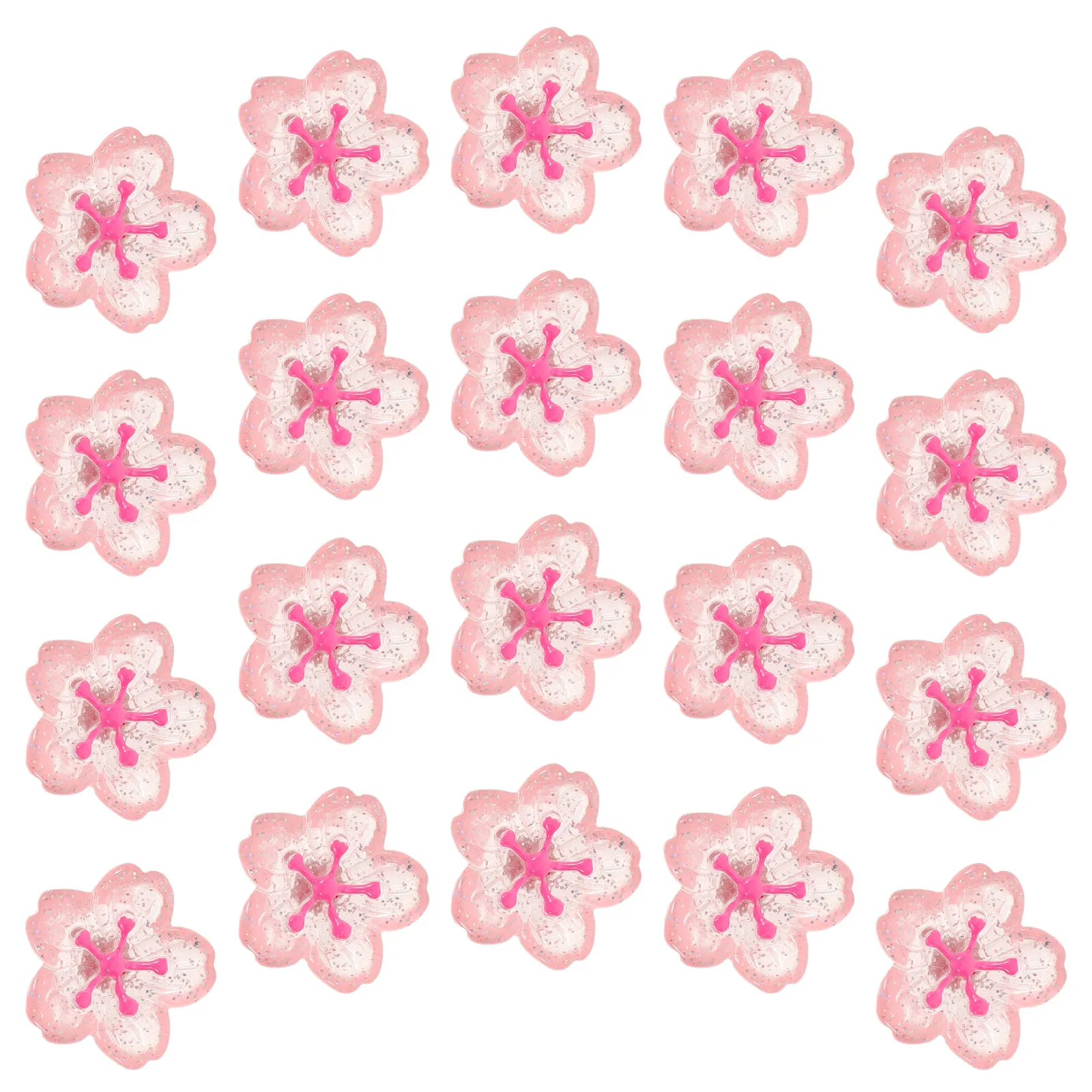 20Pcs Resin Flower Fridge Magnets Cherry Blossom Refrigerator Decorations Kitchen Office Locker Magnetic Note Holders