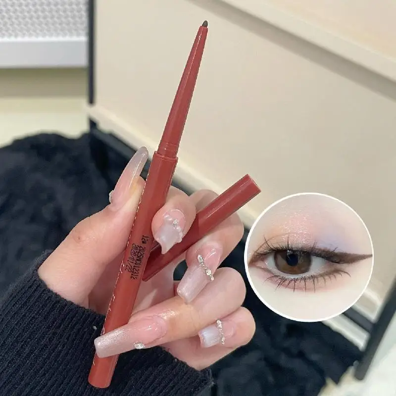 Matter, aufhellender, liegender Seidenraupen-Eyeliner-Gelstift, wasserfest, schnell trocknend, rosa, braun, ultrafeiner Lidschattenstift, nicht verschmierendes Make-up