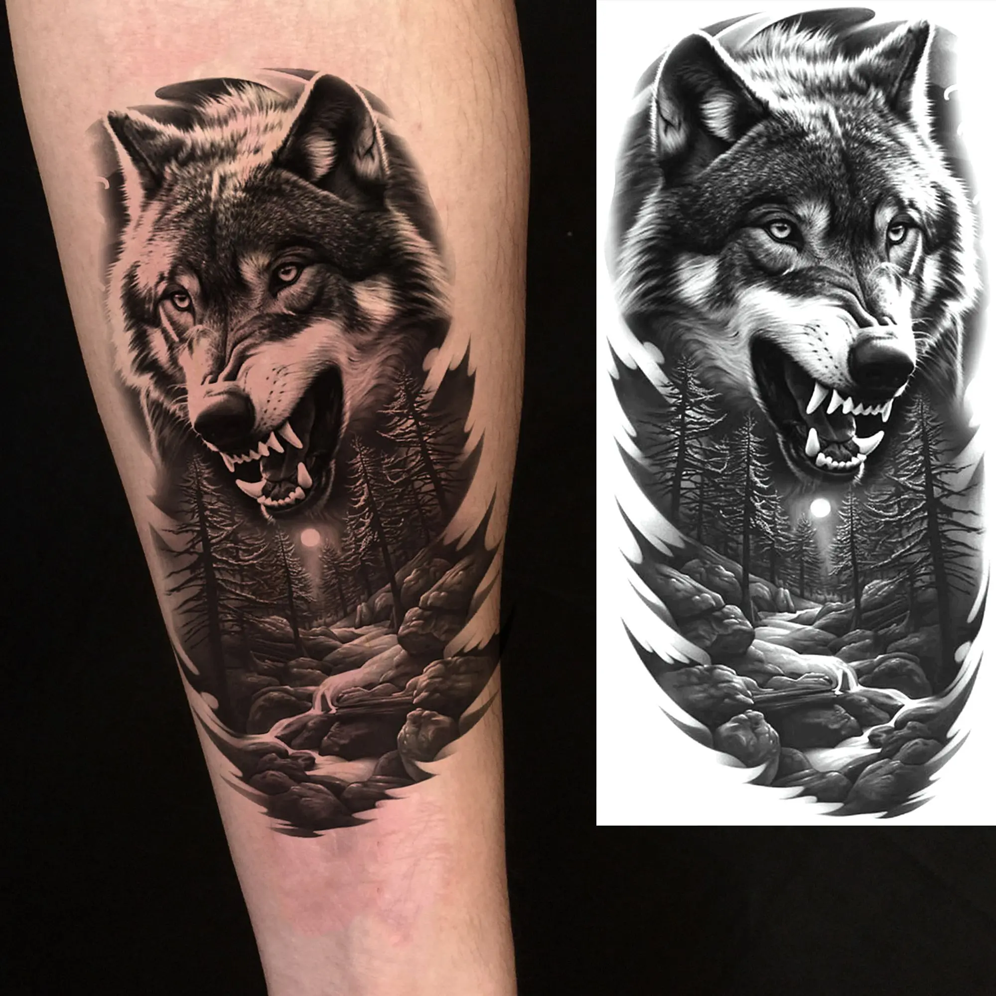 1 folha cobra cobra dragão escorpião tatuagens temporárias para homens mulheres à prova dwaterproof água de longa duração leão tigre lobo tatuagem falsa adesivos