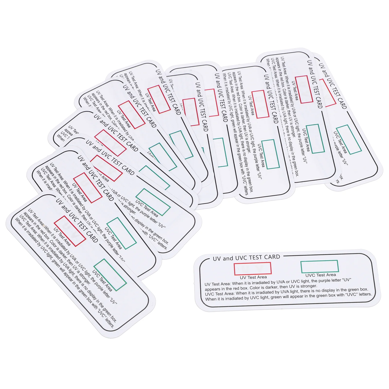 12 Pcs UV Detection Cards Household Strips Papers for Device Uva Identifying Indicator Identifiers Kit