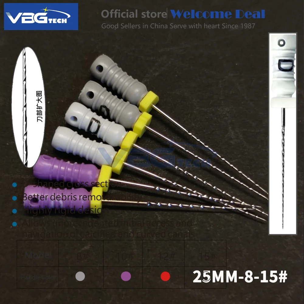 6pc/pack Dental C-pilot File 21/25mm 6-10# 12#15# 8# C+ Files  Endodontic D Finder Endodontic Instrument Peeso Reamers U Drill