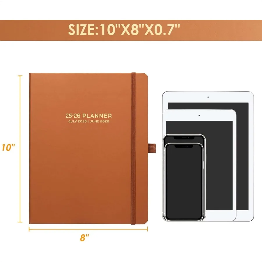 20252026 Planner 20252026 Planner Weekly and Monthly 8× 10 July 2025 June 2026 Inner Pocket Elastic Closure Pen Loop Bookmarks
