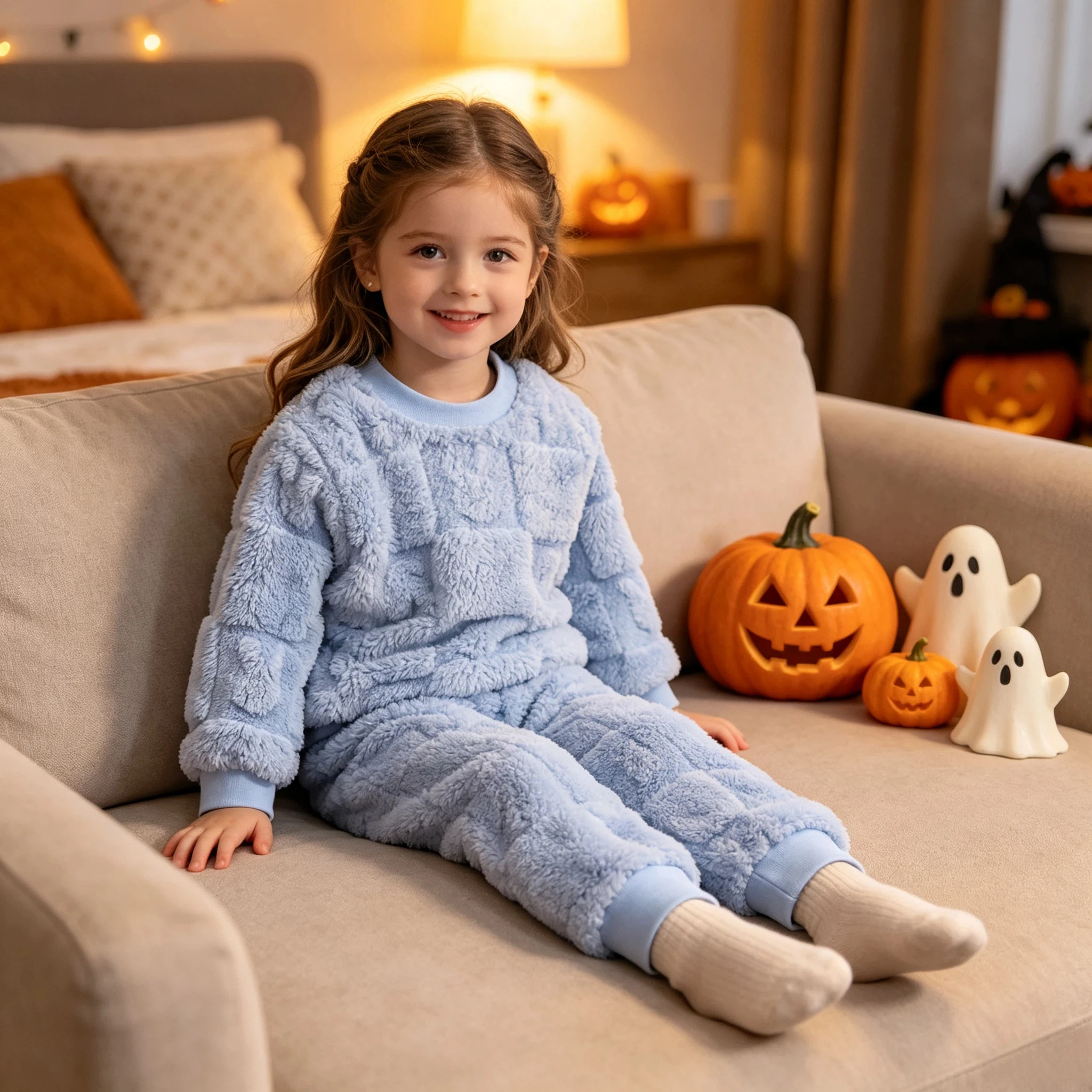 Autumn Winter Children Girls Home Clothing Baby Boys Long Sleeve Top And Pants 2 Pieces Pajama Sets Casual Thickened Homewear