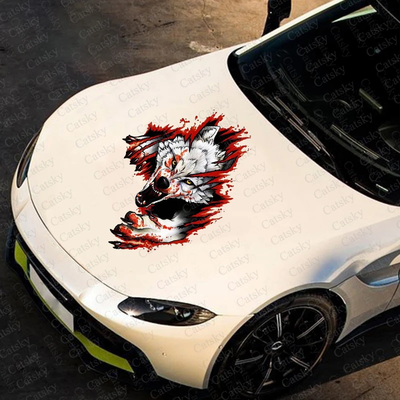 

Dire Wolf Car Sticker Foil Vinyl Side Graphics Modified Racing Accessories Animal Wolf Hood Car Decal Sticker