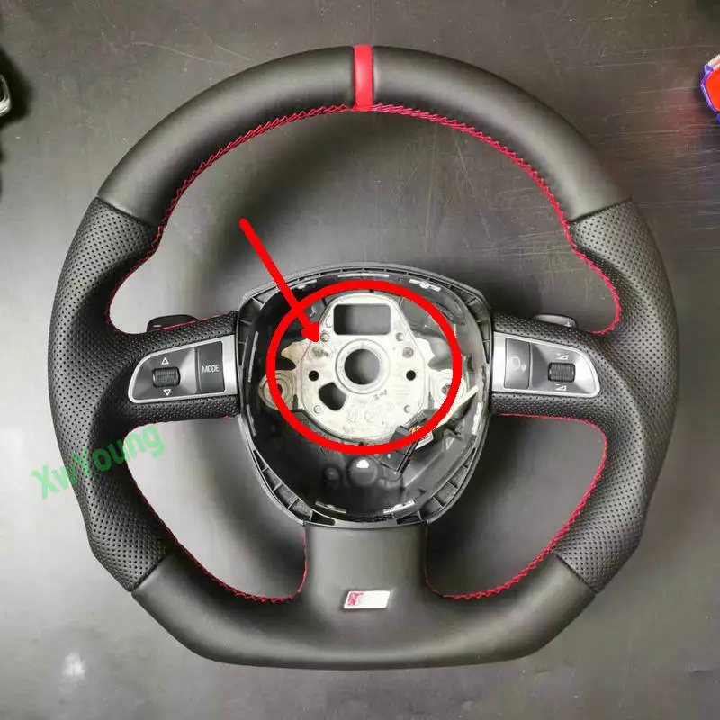 For Audi A3 8P A4 B7 A5 8T 8F A6 C6 Q5 8R Q7 4L 100% Real Carbon Fiber Car Steering Wheel With Leather