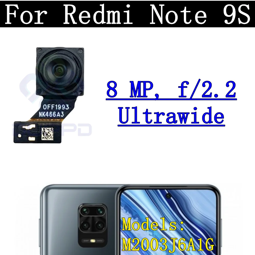 Note9S Rear Camera Flex Cable For Xiaomi Redmi Note 9S Front Selfie Small Facing Main Back Camera Glass Lens Spare