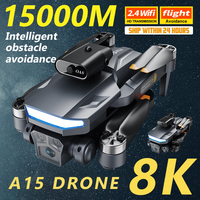 New A15 Pro Aerial Drone Folding Optical Flow Automatic Obstacle Avoidance Quadcopter Remote Control Aircraft Toy Birthday Gift