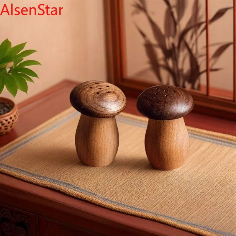 

Loverly Mushroom Toothpick Holder Practical Solid Wood Household Toothpick Storage Box Jar Home Decoration Kitchen Supplies