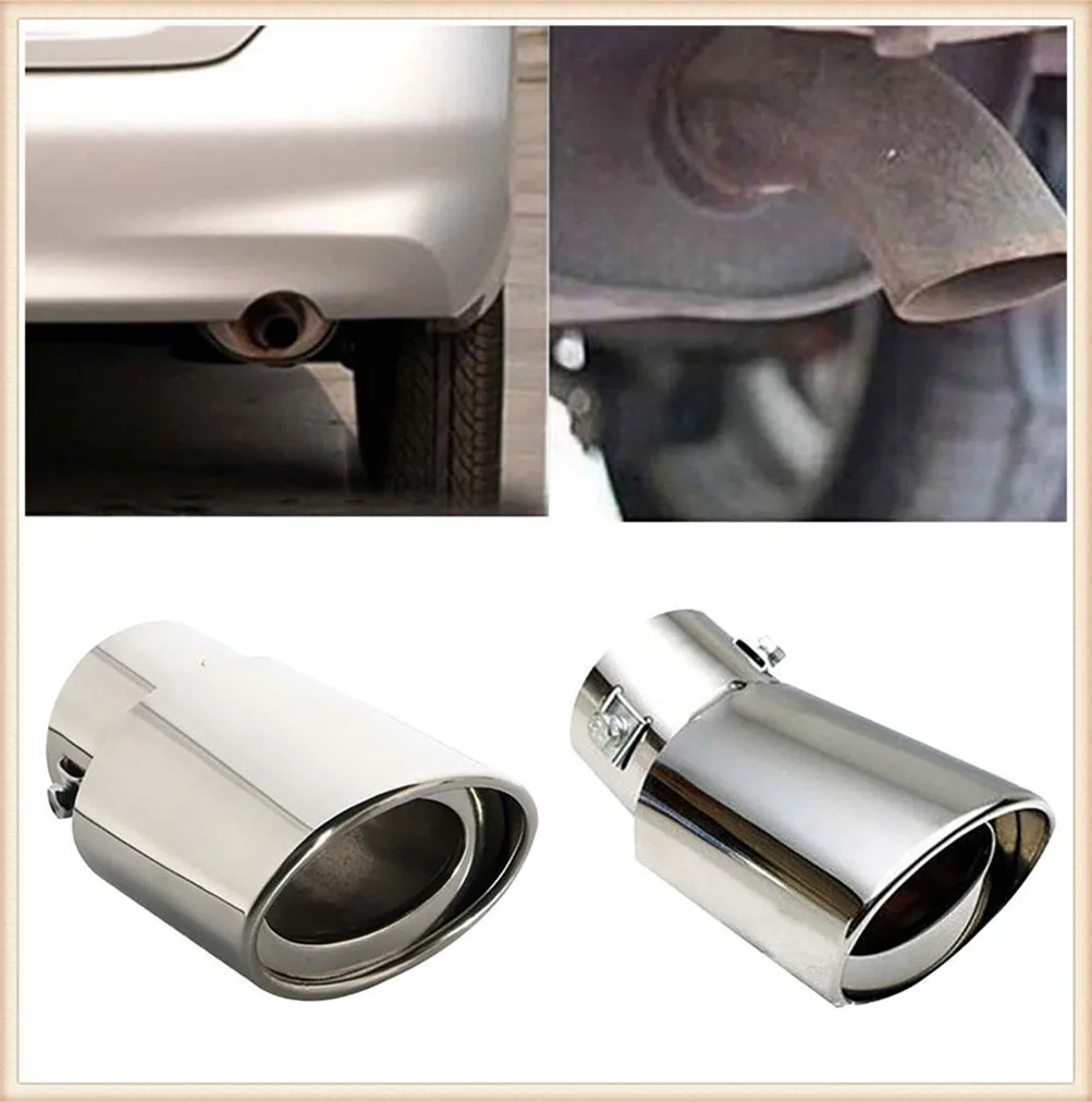 Universal Car Exhaust Muffler Tip Round Stainless Steel for Volvo C30 S80L C70 V50 S40 XC90 XC XC70 ReCharge Heico