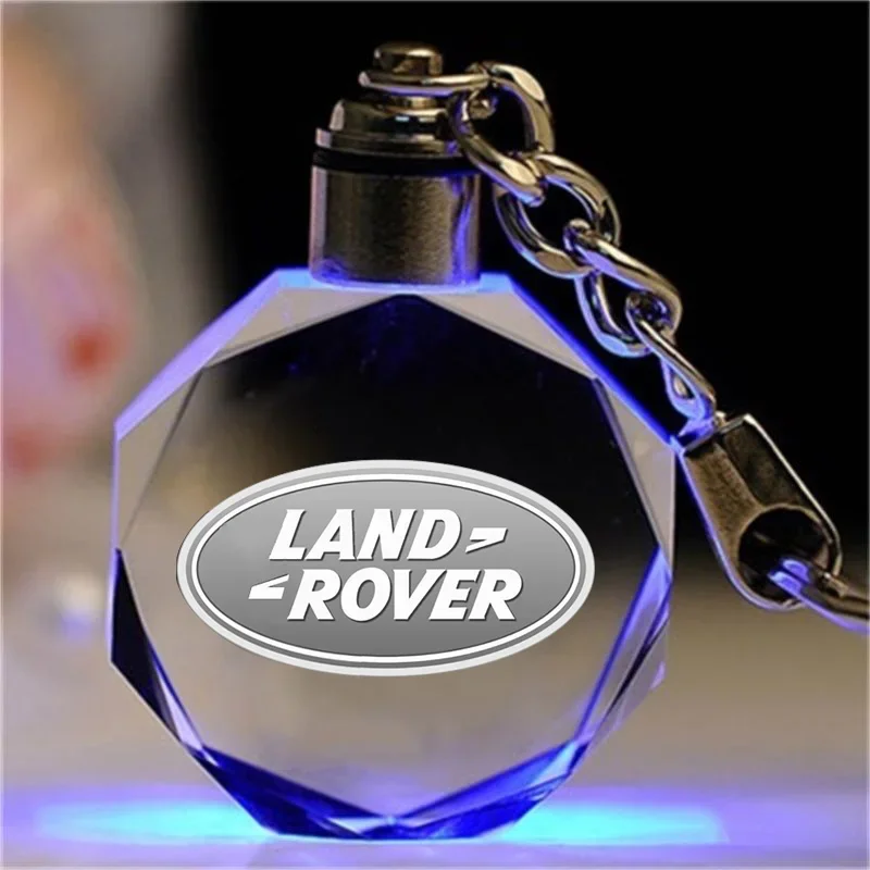 1PC LED Light Car Keyring Octagon Pendant Key Accessories for Land Rover Defender Aurora Evoque Discovery Sport Range Rover P38