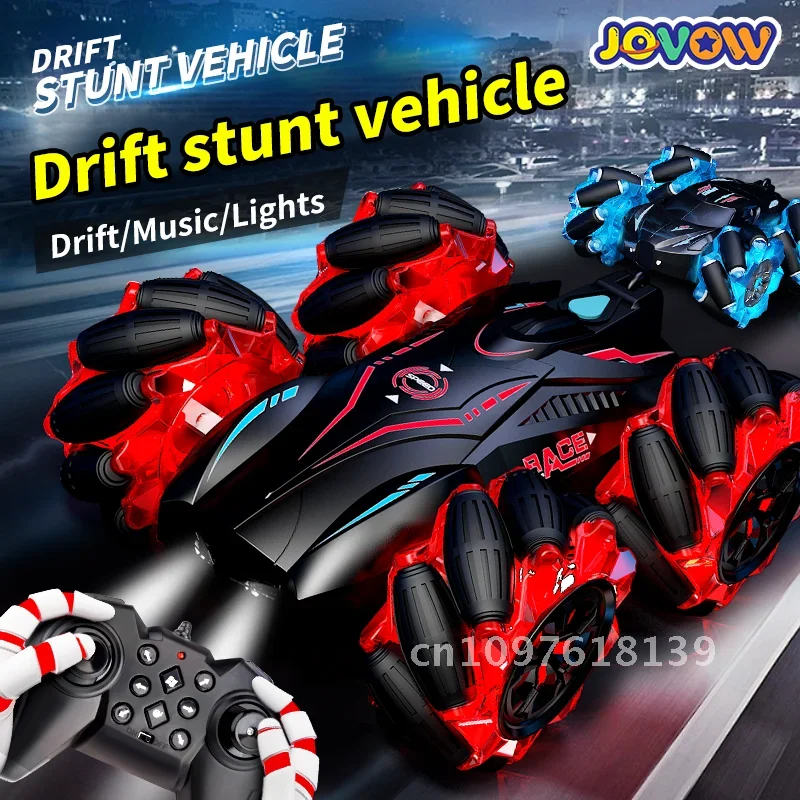 4WD RC Drift รถเพลงหมุนไฟ 2.4G ท่าทางวิทยุรถรีโมทของเล่น Stunt ปีนเขา LED รถควบคุมนาฬิกาสเปรย์ของขวัญ