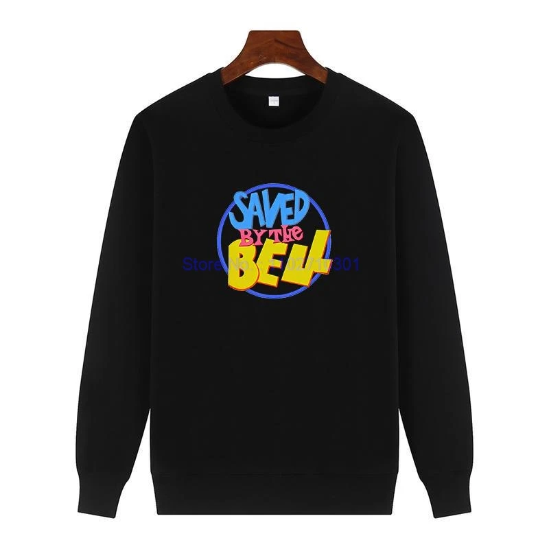 Saved By The Bell  Logo Americano Graphic Sweatshirts Fleece Round Neck Hoodie Cotton Thick Sweater Hoodie Men's Sportswear