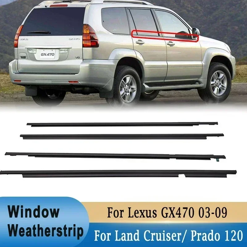 Dla Toyota Land Cruiser Prado 120 seria uszczelki okienne boczne drzwi listwa gumowa uszczelka wykończeniowa dla Lexus GX470 2003-2009