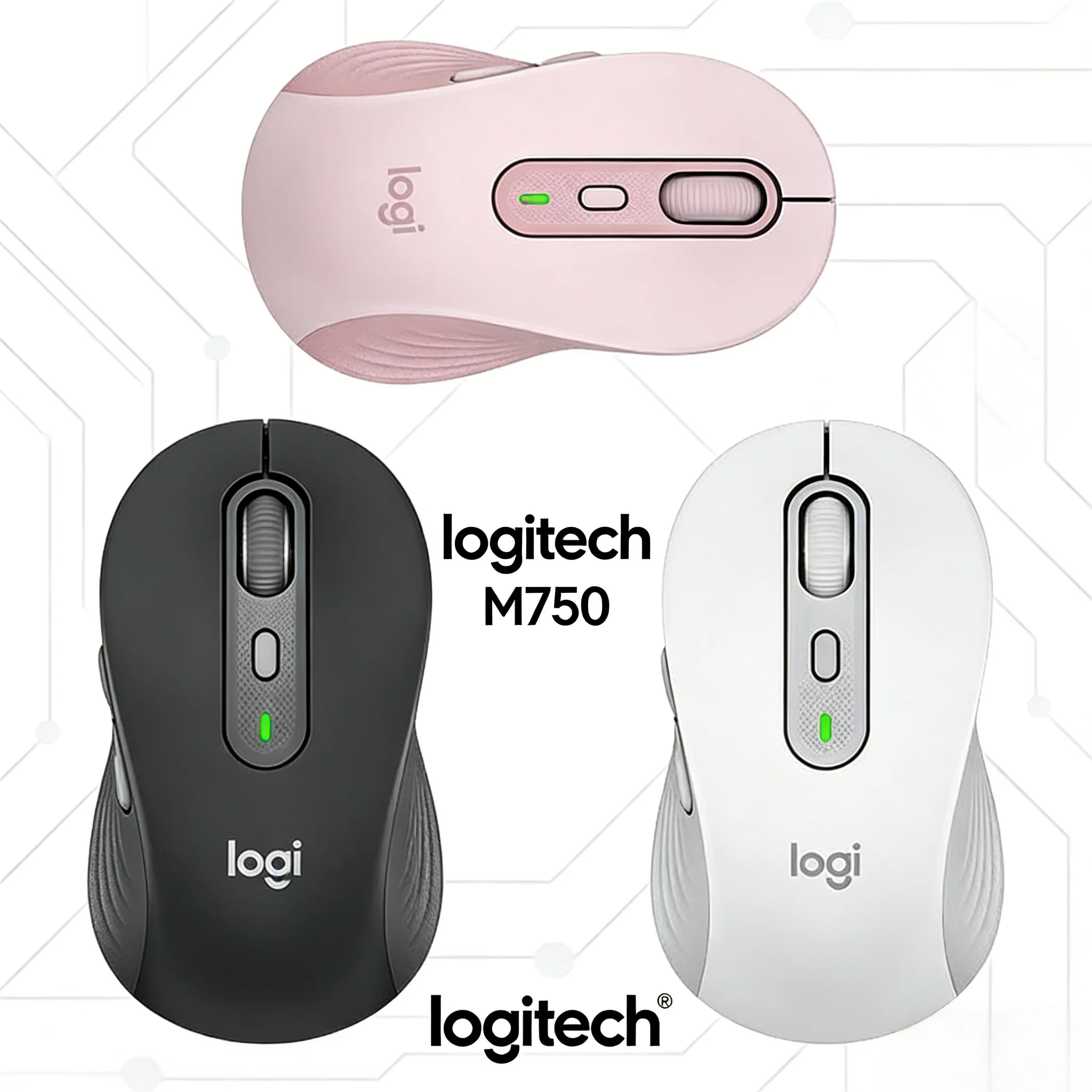 

Мышь M750 с синхронизацией нескольких устройств, беспроводная Bluetooth Logitech, бесшумный двухрежимный для делового использования