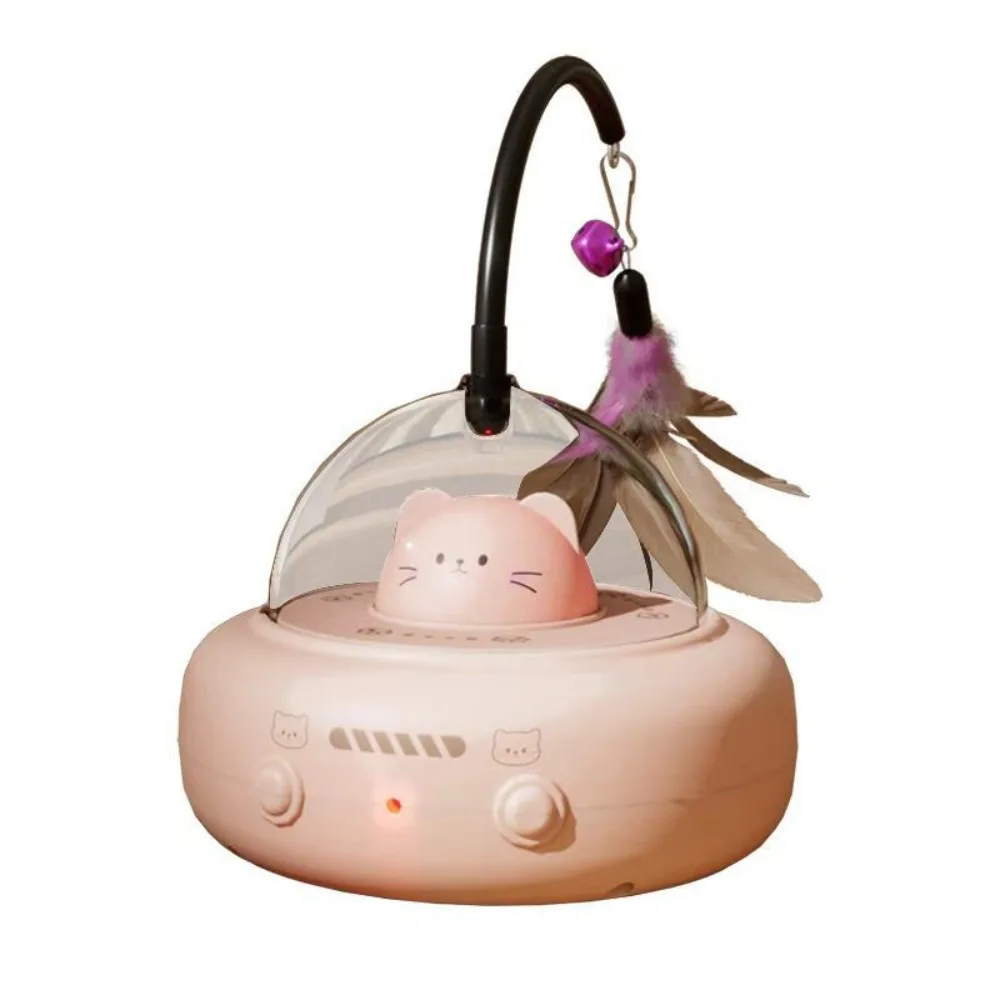 

Red Dot Laser Intelligent Interactive Cat Toy Obstacle Avoidance with Rainbow Light Feather Cat Teaser Toy USB Charging