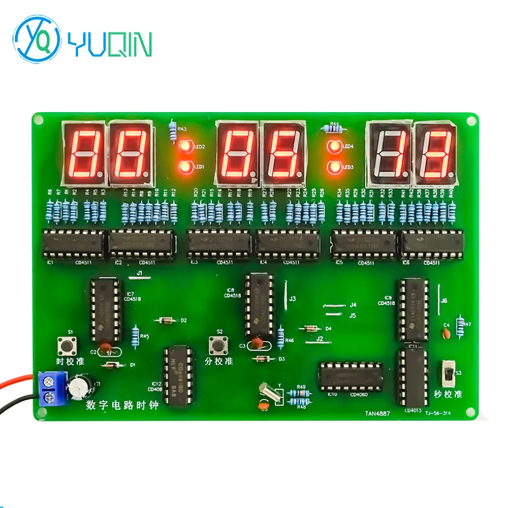6-bitowy cyfrowy zegar obwodowy DIY zestaw elektroniczny zestaw do samodzielnego montażu i lutowania zestaw części zamiennych zestaw do