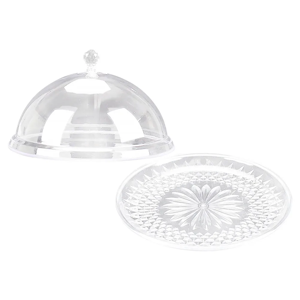 

1Set Dustproof Snack Tray Acrylic Cake Plate Multi-Function Household Dessert Stand Party Fruit Display Storage