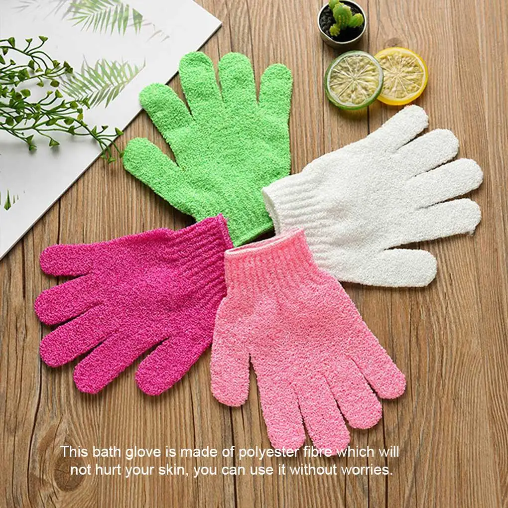 Bath Glove Bathroom Shower Manual Scrub Clean Gloves Massage Reusable Washable Unisex Scrubber Exfoliator Pink