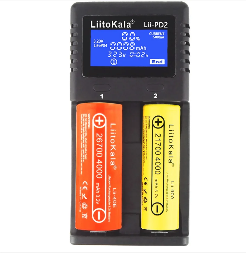 Liitokala Lii-202 Lii-PD2 18650 21700 AA AAA Battery Charger,18650 26650 10440 14500 16340 NiMH Smart Charger Capacity tester