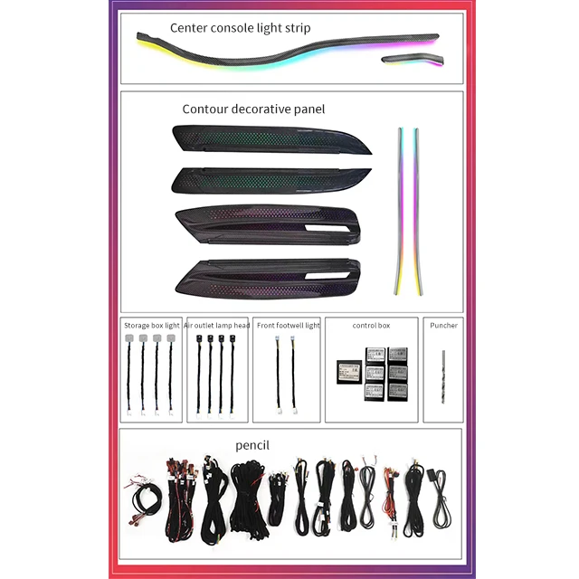 

Suitable for Applicable to Vito V260 W447 Carbon Fiber Patterned Ambient Lighting Interior,, V-class Interior Modification