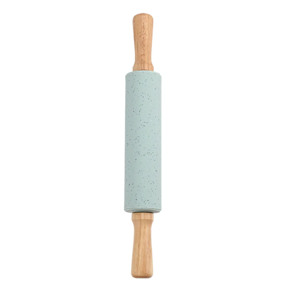 

1Pcs Easy Clean Silicone Rolling Pin Ergonomic Wood Handle Dough Press for Cookies Cakes Bread Perfect Baking Roller Gift Idea