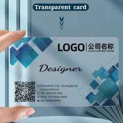 Personalized Business Card 200 Pieces/lot Transparent PVC Plastic Card Waterproof Anti-bend Free Design Cards