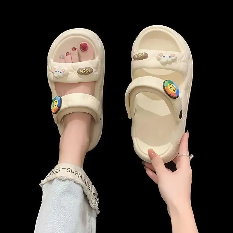 Summer Women Sandals Cartoon Design Non-slip Soft Sole Slides Lithe Seabeach Women Casual Slippers Ladies' Home Flip Flops New