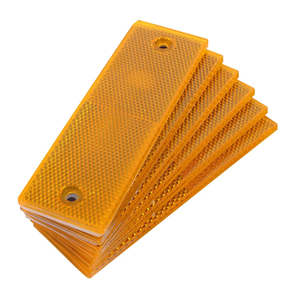 6 قطعة شريط عاكس لشاحنة جسم السيارة تحذير لوحات عاكسة مع ثقوب تركيب استخدام الضباب المطر #5