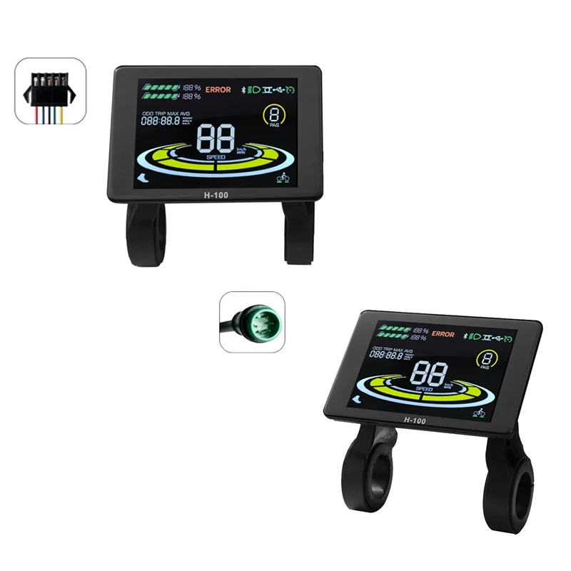 ELOS-Electric Bicycle Display H-100 LCD Display Control 24V - 72V Speed Meter 5Pin Speedometer