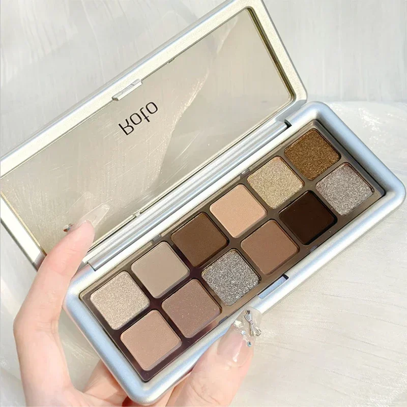 Paleta de sombras de ojos con purpurina para mujer, 12 colores, brillo, belleza, Color de ojos, Maquillaje a prueba de agua