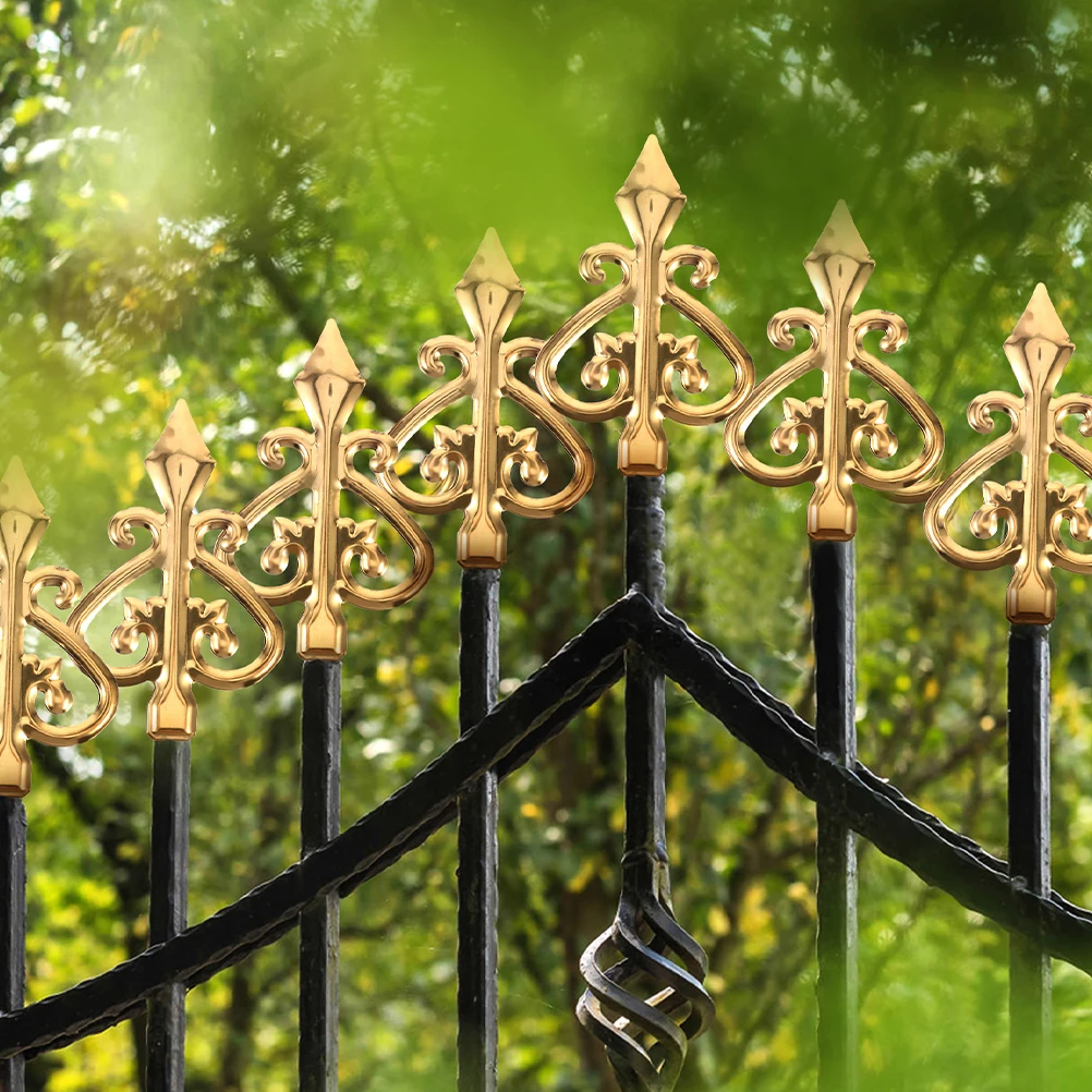 4 قطعة بندقية العلوي الزخرفية سياج Finials سبائك الألومنيوم مكافحة تسلق سياج في الهواء الطلق القبعات العالية لقبعات آخر المعادن #4