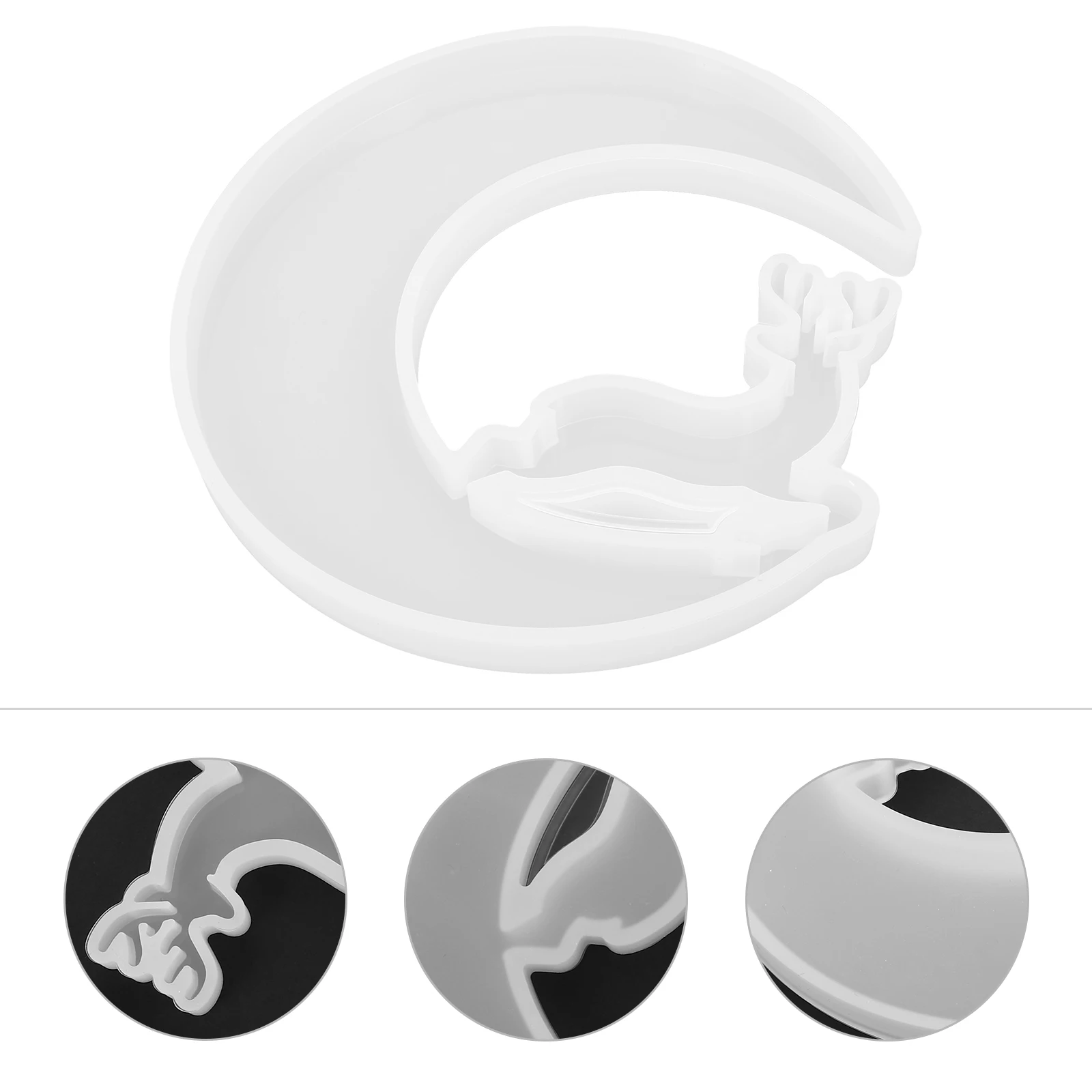 

Silicone Mold for DIY Crafts Moon Shaped Mould Making Mold High Flexibility Transparency Easy to Clean Durable Practical