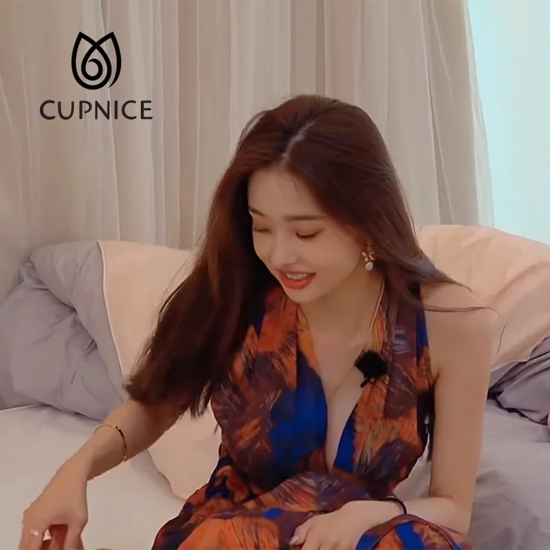 CUPNCIE New Song Zhiya Single Is Hell Same Style Cascading Ruffles Dress Sleeveless V Neck Bodycon Summer Korean Fashion Dresses