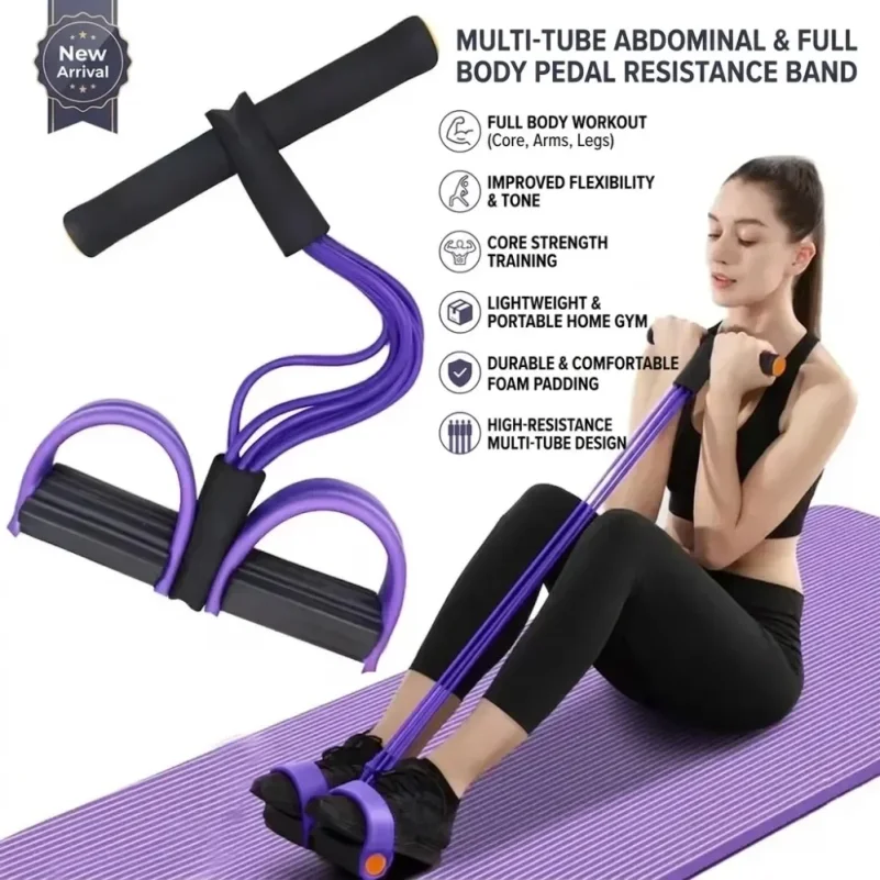 Pedal Resistance Band 6-Tube E - огляд і ціна Yoga Pedal Puller Fitness Equipment