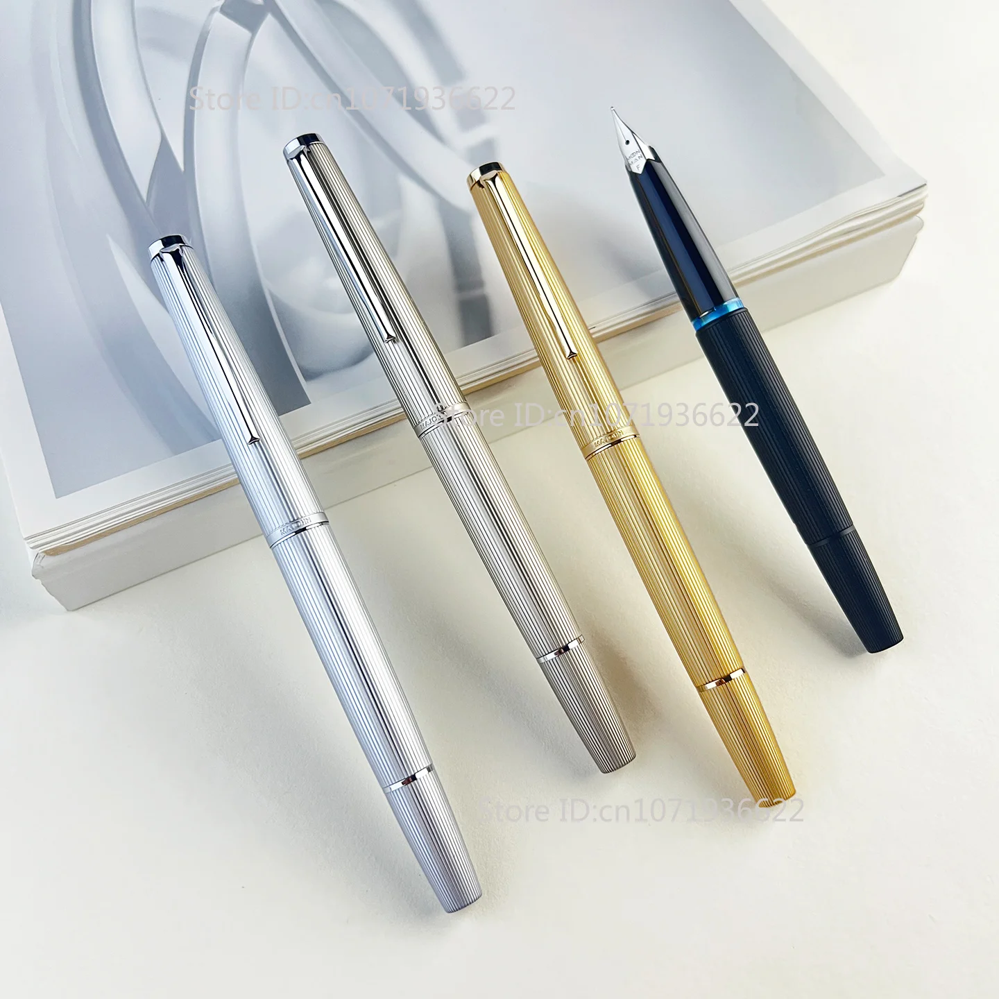 stylo-plume-de-luxe-majohn-b32-en-metal-a-tige-fine-pointe-f-05-mm-style-retro-plume-papillon-rayures-gravees-pour-etudiants-et-adultes-cadeau-dore