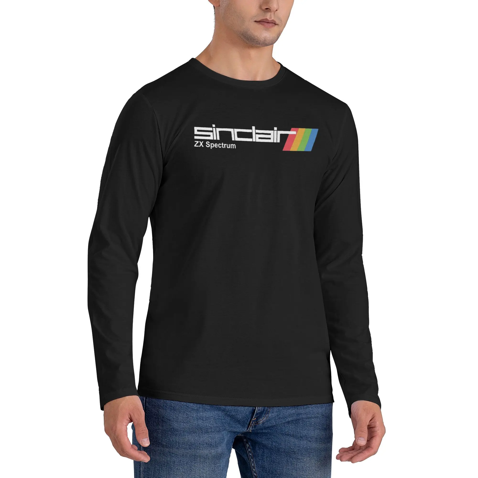 

ZX Spectrum Men's Long Sleeved T-shirt Fashion Round Neck T shirts Spring and Autumn Men tops