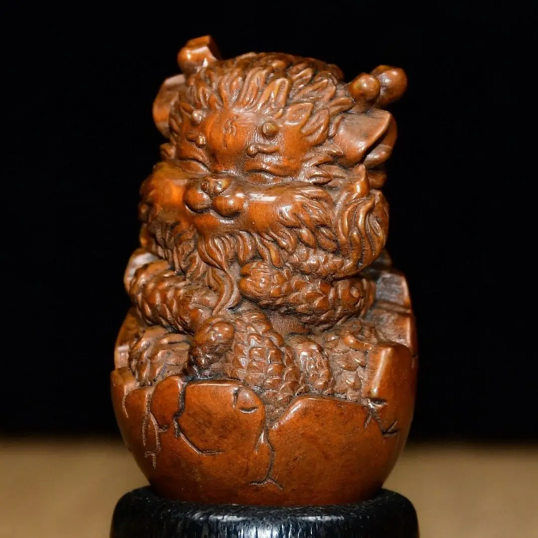 Hand Carved Wood Buddhism newborn Sun Wukong, a monkey Statue Figurine Desktop Ornaments Home Decoration Crafts Tea Pet Decor