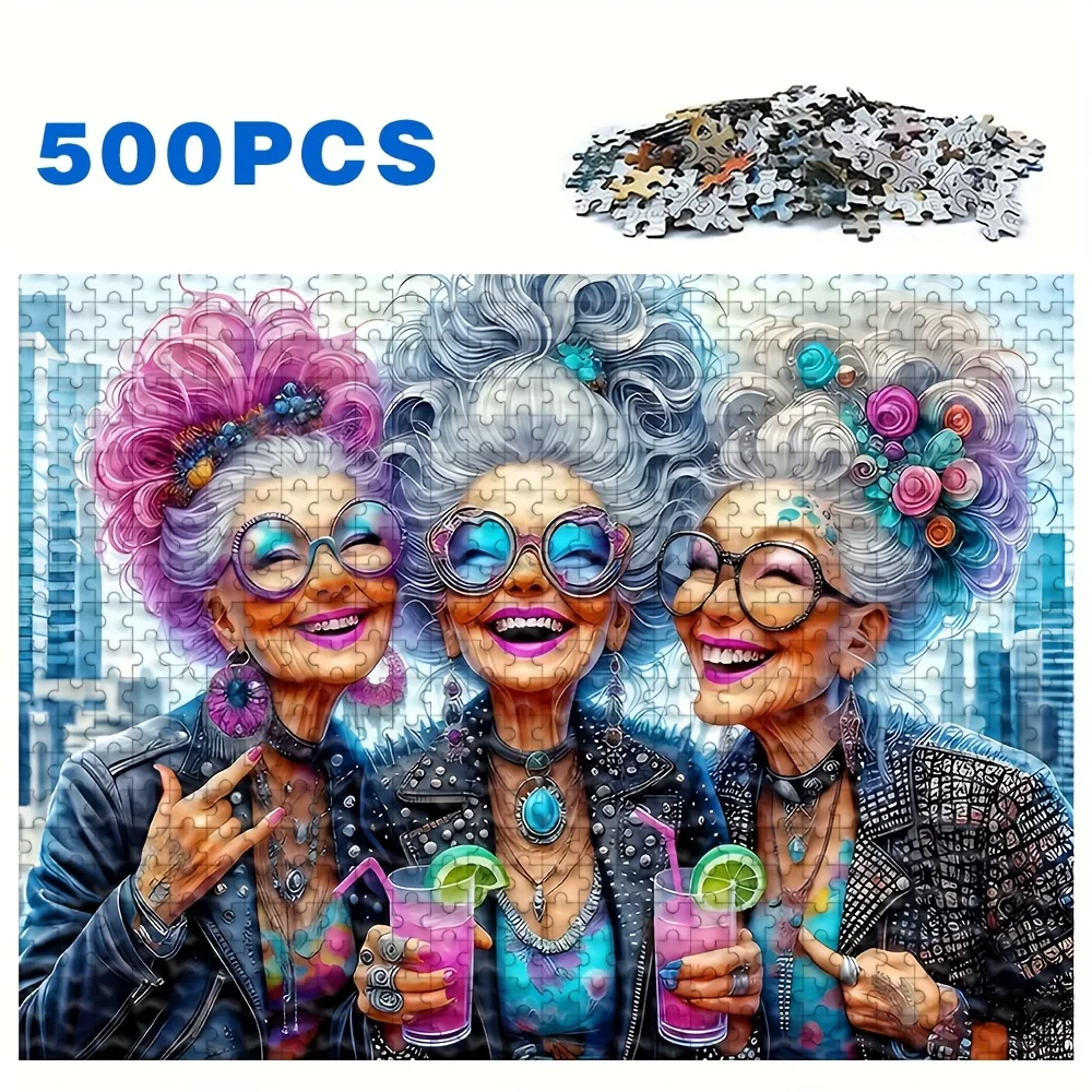 Puzzle dla dorosłych 500/1000 elementów, wysoka jakość, relaksująca zabawa rodzinna, idealne na urodziny, Boże Narodzenie, Halloween i jako prezent, najlepsze