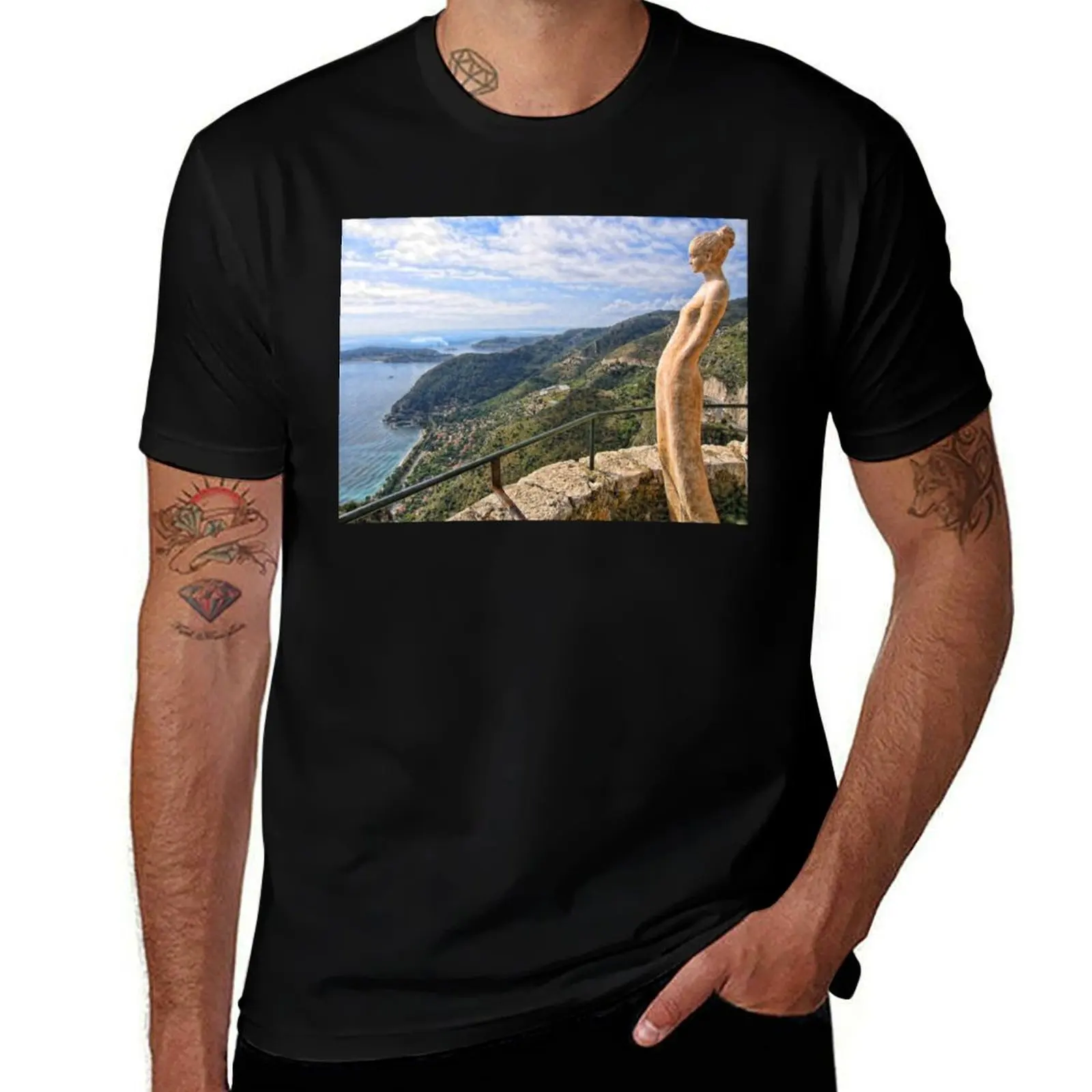 Eze Village, France T-Shirt High Elasticity Sports Tee Shirt