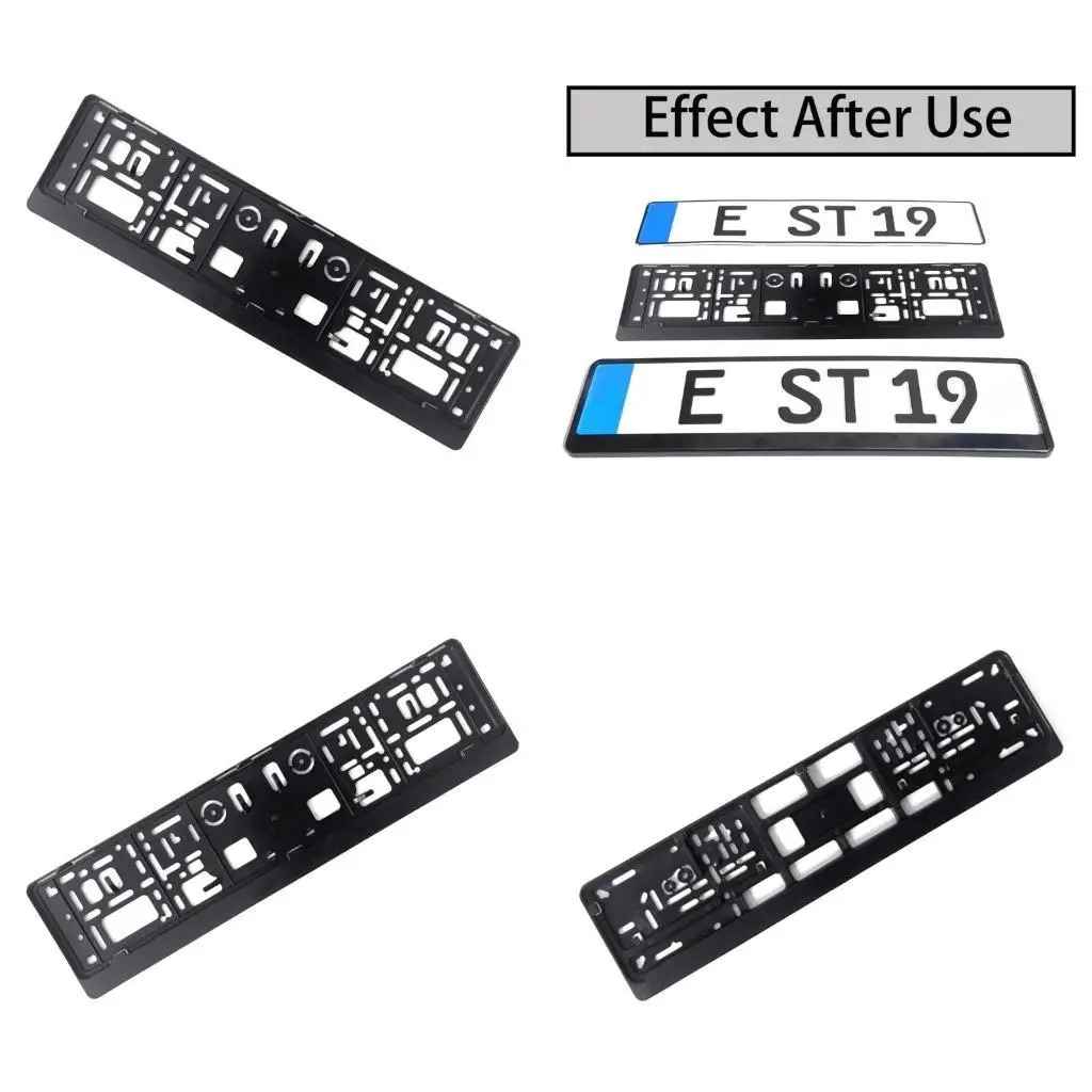 

Number Plates Holder Black License Plates Holder Mount EU Standard License Plate Frame Cover Anticorrosions Holder