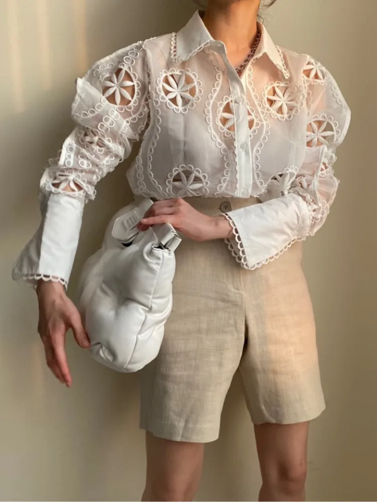 エレヴィンテージロングスカート レディース シックデザイン 装飾入り ホローアウト ペタルヘビーワークレーススカート 秋用