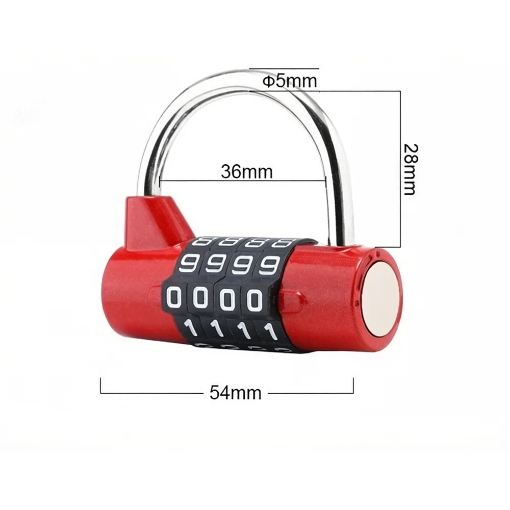 4-Digit Mini Combination Padlock, Small Zinc Alloy Code Lock for Luggage/School/Shed,Black Color  Security Lock image 3