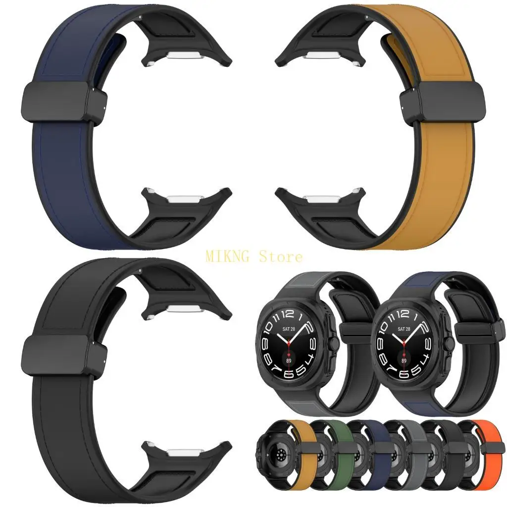 

Силиконовые кожаные ремешки с застежкой для умных часов 47 мм, фитнеса и бизнеса, для умных часов 47 мм, гибкая силиконовая кожаная конструкция